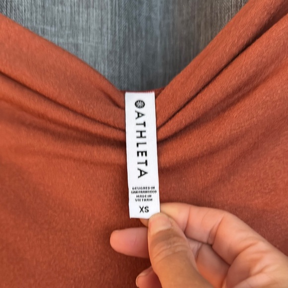 Athleta Women's Orange Drape Top - Picture 4 of 13